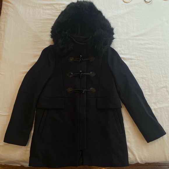 Zara Faux Fur Collar Coat - Picture 2 of 8